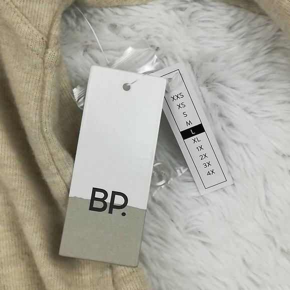 Bp Womens Pullover Sweater Beige Long Sleeve Jewel Neck Tight Knit L New - Picture 8 of 8